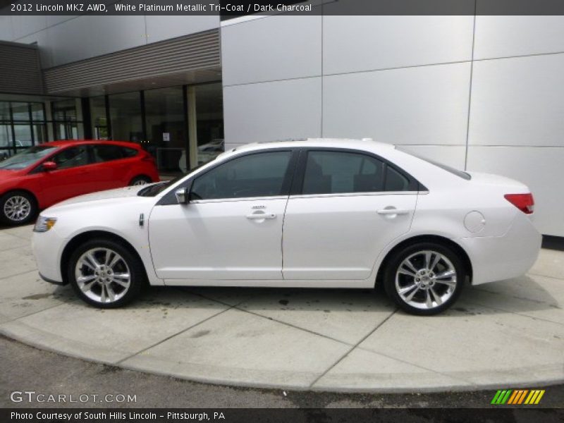 White Platinum Metallic Tri-Coat / Dark Charcoal 2012 Lincoln MKZ AWD