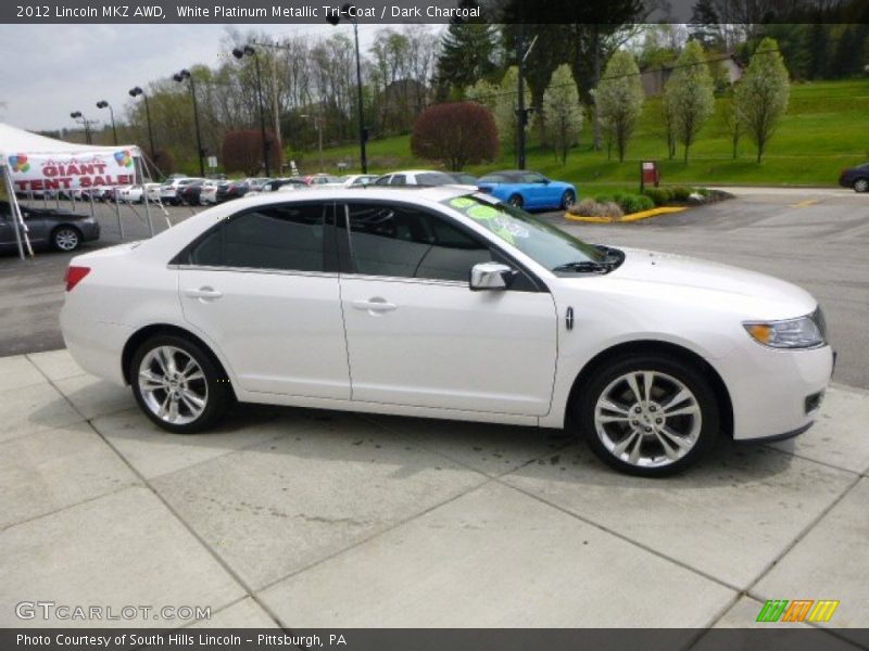 White Platinum Metallic Tri-Coat / Dark Charcoal 2012 Lincoln MKZ AWD