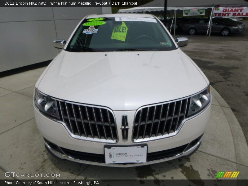 White Platinum Metallic Tri-Coat / Dark Charcoal 2012 Lincoln MKZ AWD