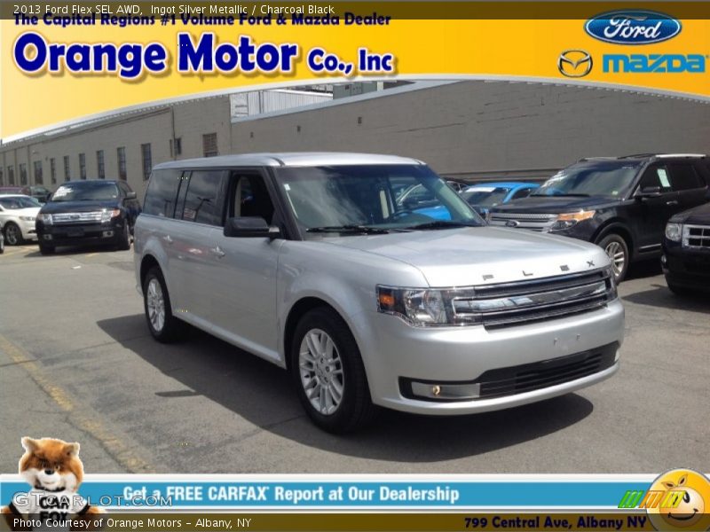 Ingot Silver Metallic / Charcoal Black 2013 Ford Flex SEL AWD