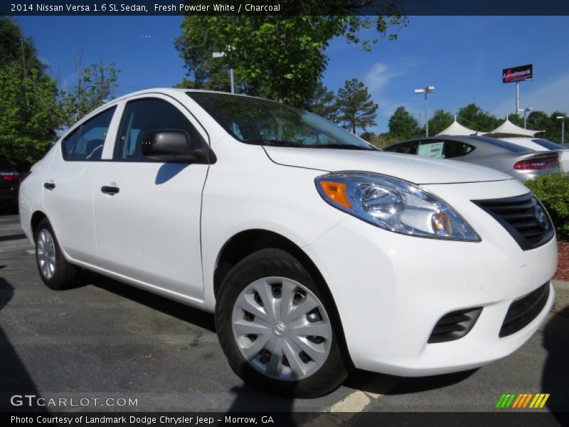 Fresh Powder White / Charcoal 2014 Nissan Versa 1.6 SL Sedan