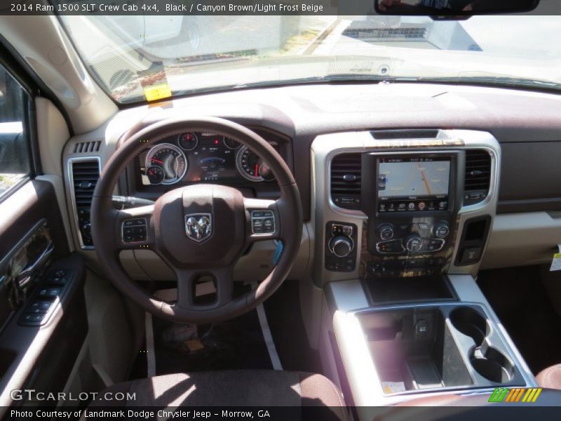 Black / Canyon Brown/Light Frost Beige 2014 Ram 1500 SLT Crew Cab 4x4