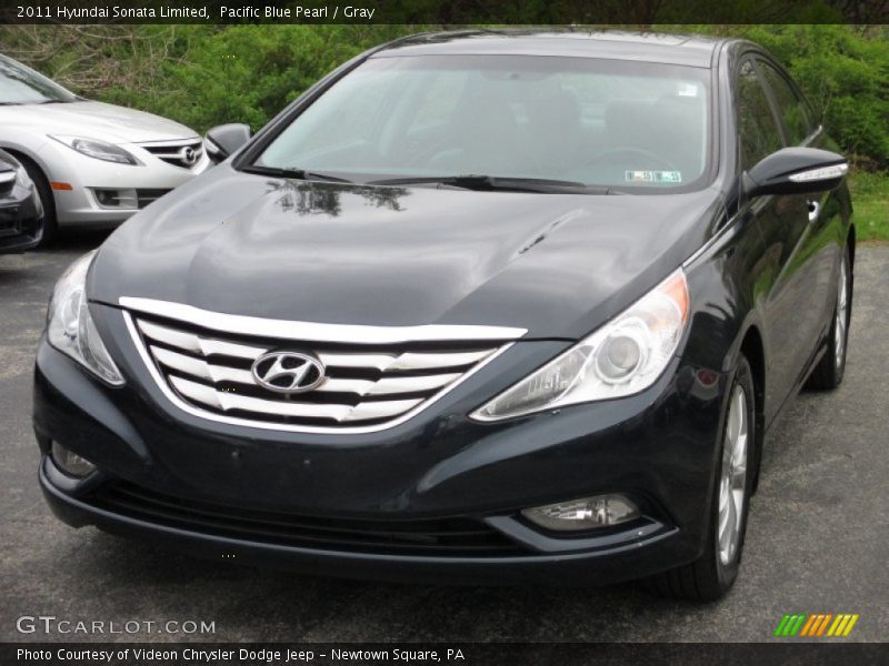 Pacific Blue Pearl / Gray 2011 Hyundai Sonata Limited