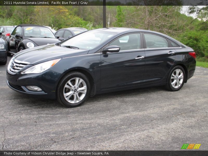 Pacific Blue Pearl / Gray 2011 Hyundai Sonata Limited