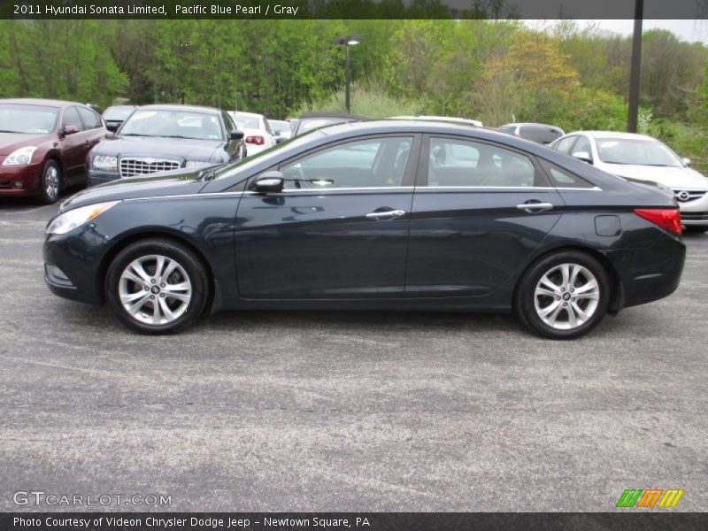 Pacific Blue Pearl / Gray 2011 Hyundai Sonata Limited