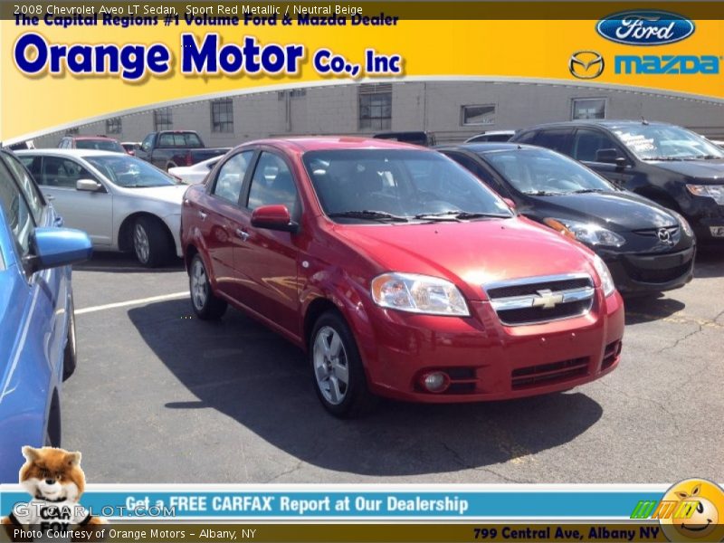 Sport Red Metallic / Neutral Beige 2008 Chevrolet Aveo LT Sedan