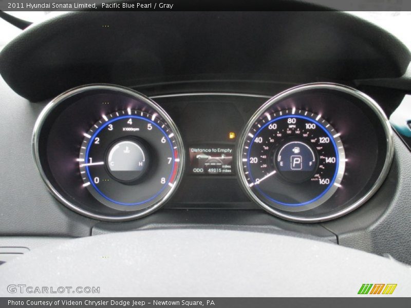Pacific Blue Pearl / Gray 2011 Hyundai Sonata Limited