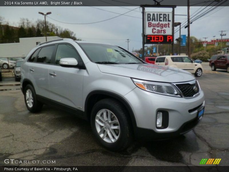 Bright Silver / Black 2014 Kia Sorento LX AWD