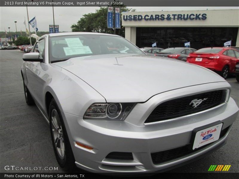 Ingot Silver Metallic / Stone 2013 Ford Mustang V6 Premium Coupe