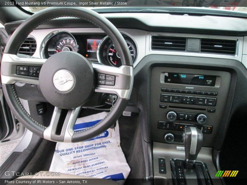 Ingot Silver Metallic / Stone 2013 Ford Mustang V6 Premium Coupe