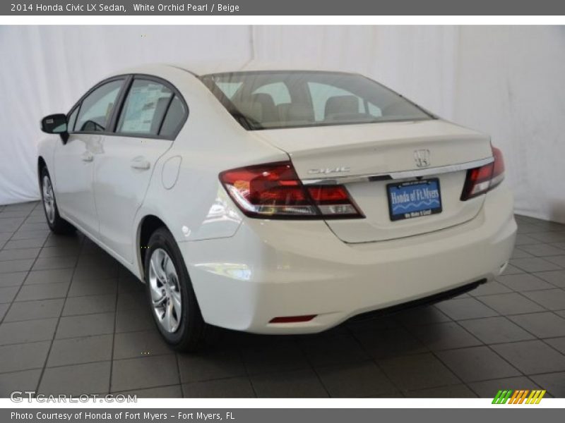 White Orchid Pearl / Beige 2014 Honda Civic LX Sedan