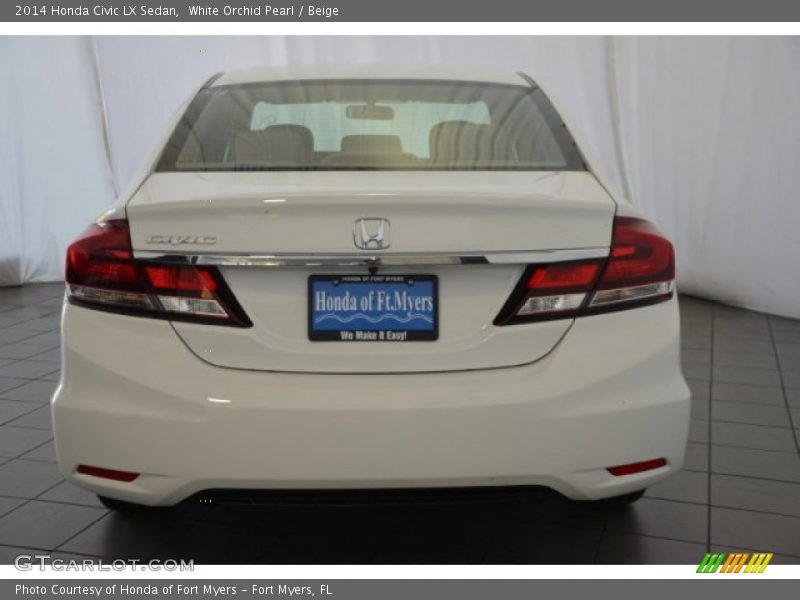 White Orchid Pearl / Beige 2014 Honda Civic LX Sedan