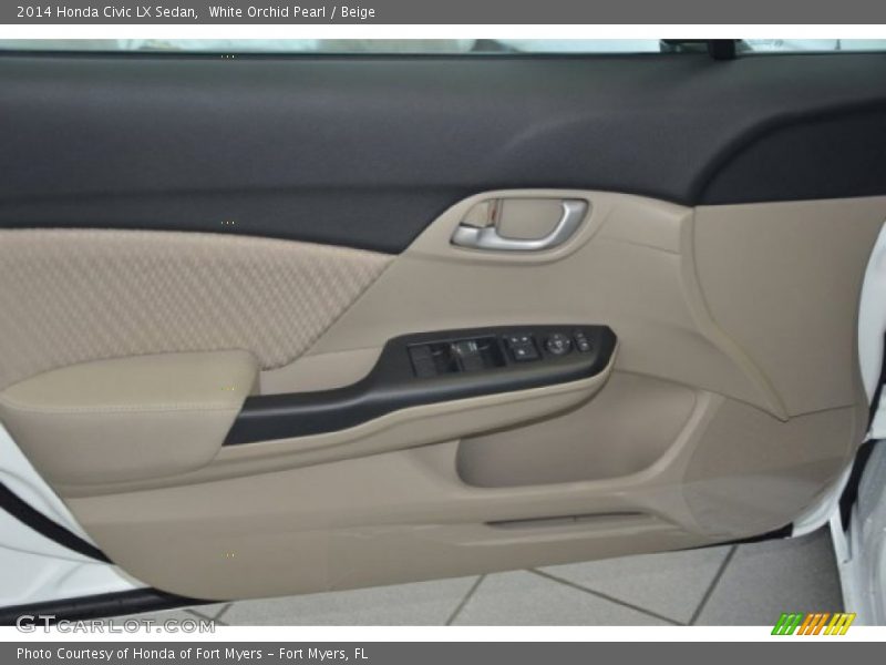White Orchid Pearl / Beige 2014 Honda Civic LX Sedan
