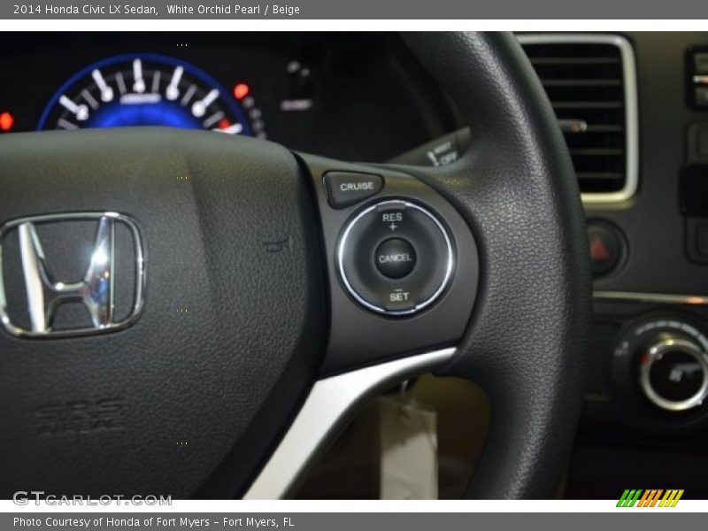 White Orchid Pearl / Beige 2014 Honda Civic LX Sedan