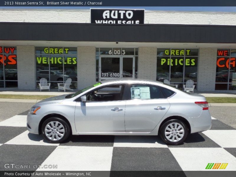 Brilliant Silver Metallic / Charcoal 2013 Nissan Sentra SV