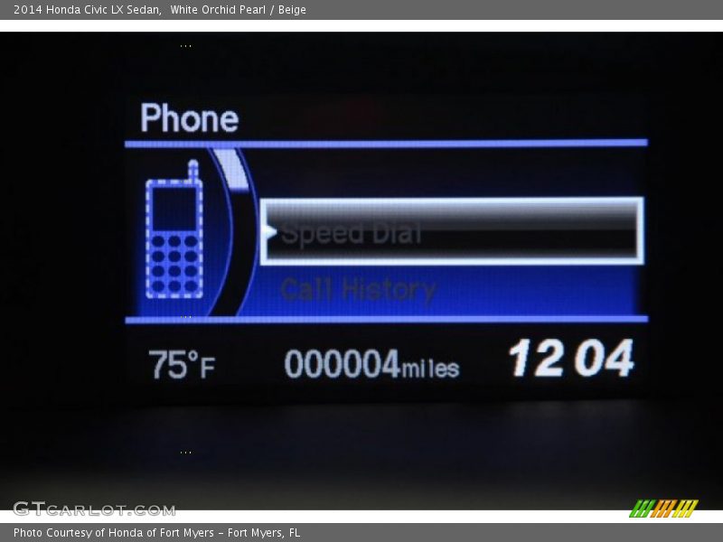 White Orchid Pearl / Beige 2014 Honda Civic LX Sedan