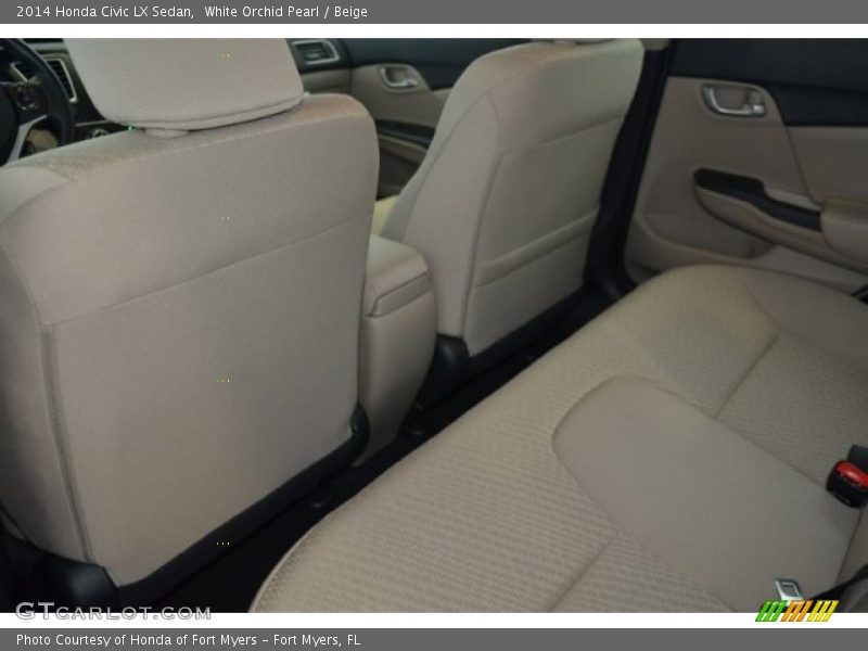 White Orchid Pearl / Beige 2014 Honda Civic LX Sedan