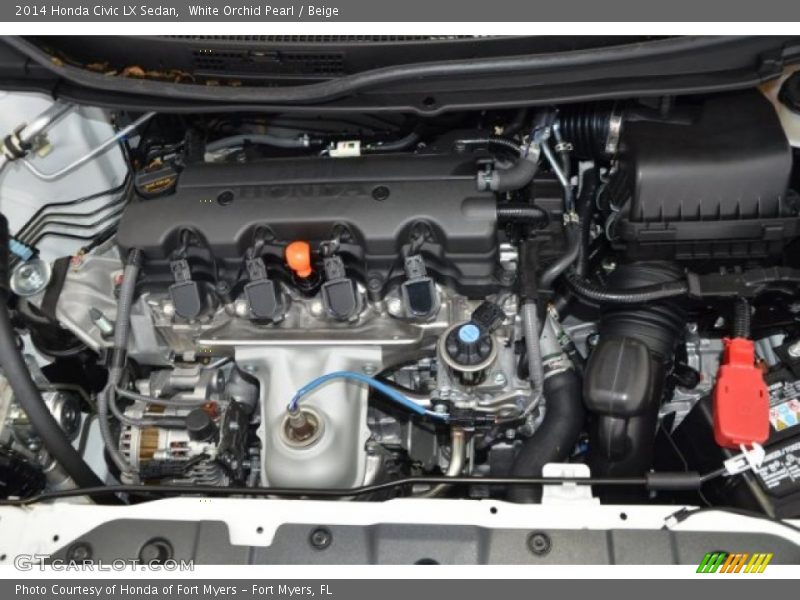 White Orchid Pearl / Beige 2014 Honda Civic LX Sedan