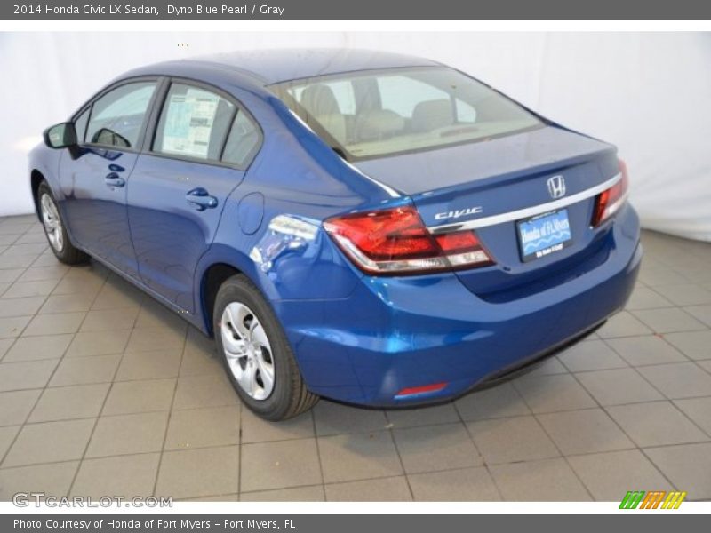 Dyno Blue Pearl / Gray 2014 Honda Civic LX Sedan