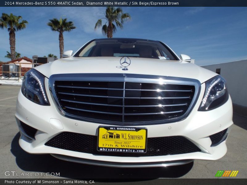 Diamond White Metallic / Silk Beige/Espresso Brown 2014 Mercedes-Benz S 550 4MATIC Sedan