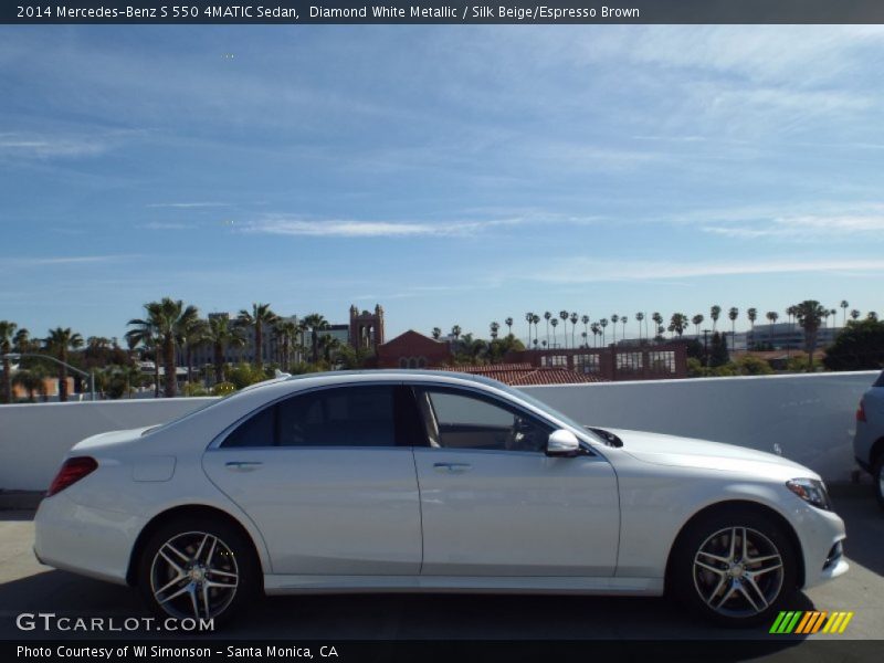 Diamond White Metallic / Silk Beige/Espresso Brown 2014 Mercedes-Benz S 550 4MATIC Sedan