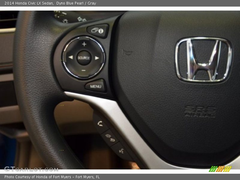 Dyno Blue Pearl / Gray 2014 Honda Civic LX Sedan