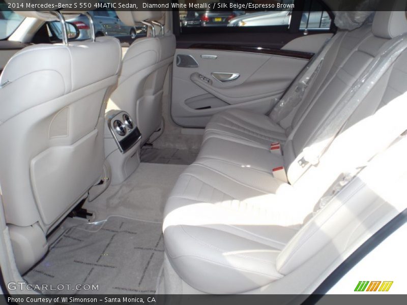 Diamond White Metallic / Silk Beige/Espresso Brown 2014 Mercedes-Benz S 550 4MATIC Sedan