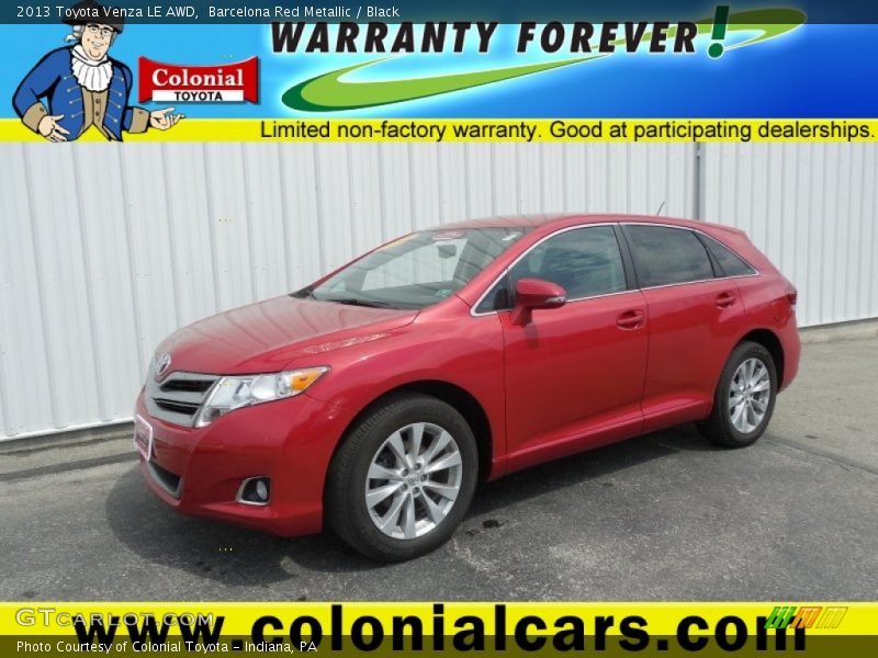 Barcelona Red Metallic / Black 2013 Toyota Venza LE AWD