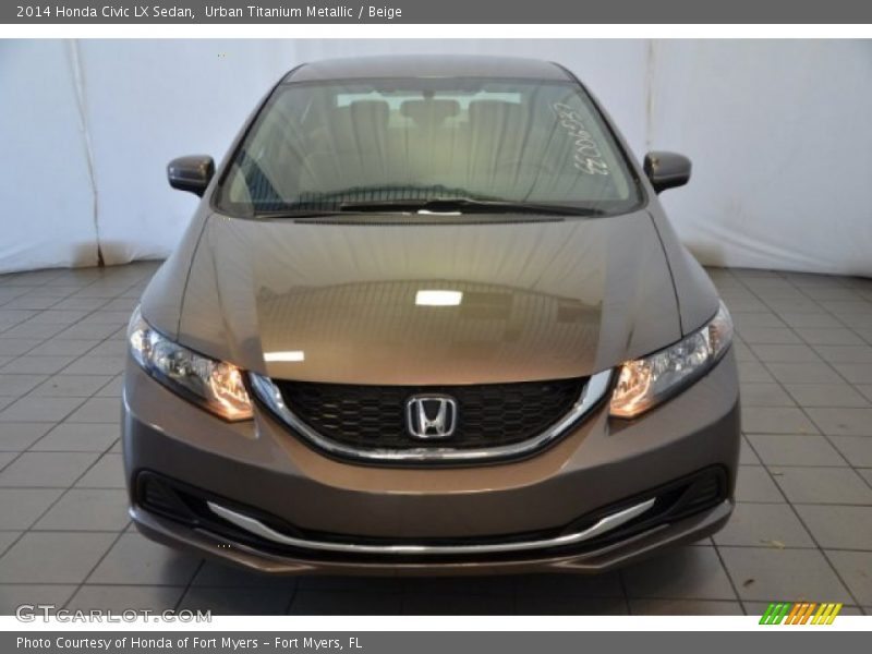 Urban Titanium Metallic / Beige 2014 Honda Civic LX Sedan