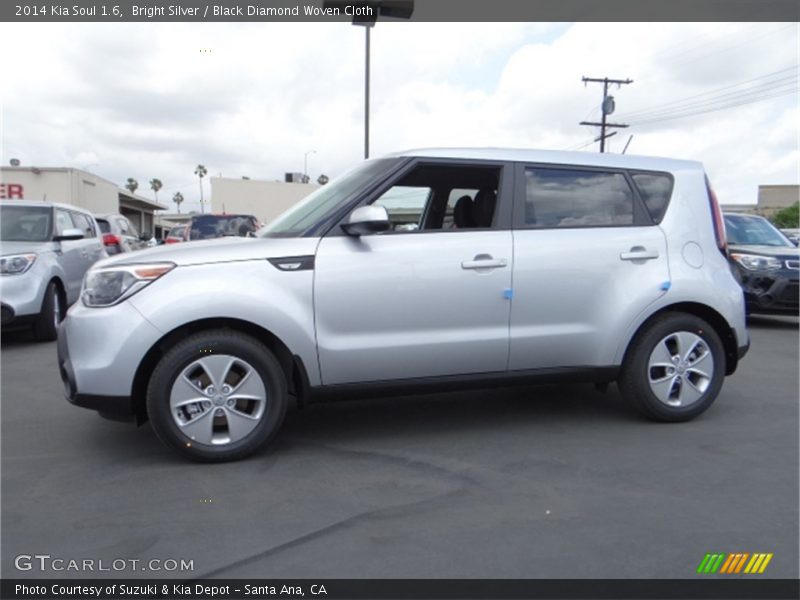 Bright Silver / Black Diamond Woven Cloth 2014 Kia Soul 1.6