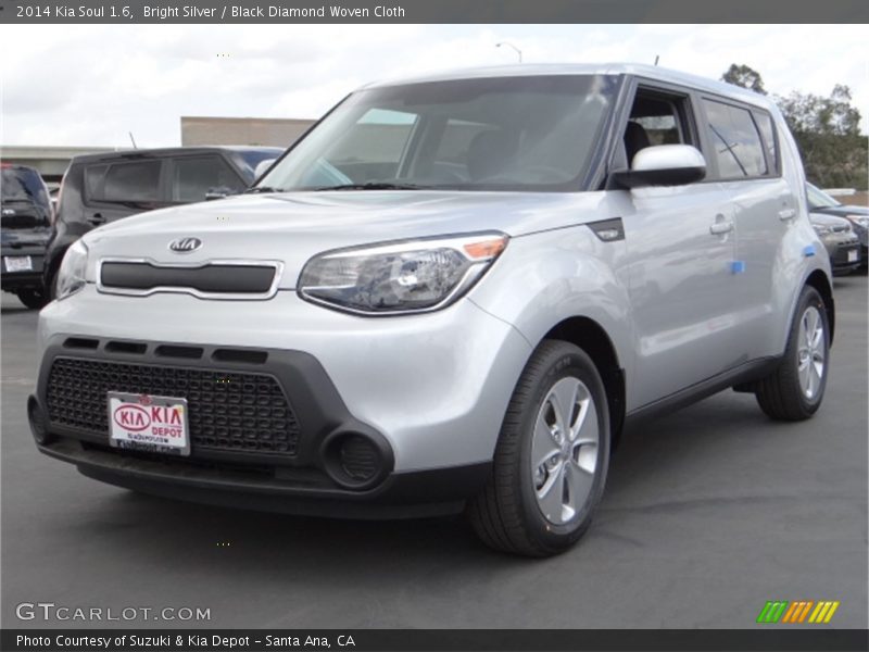 Bright Silver / Black Diamond Woven Cloth 2014 Kia Soul 1.6