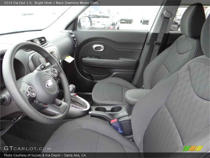 Bright Silver / Black Diamond Woven Cloth 2014 Kia Soul 1.6