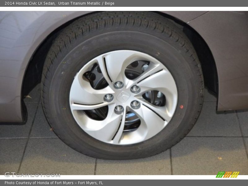 Urban Titanium Metallic / Beige 2014 Honda Civic LX Sedan