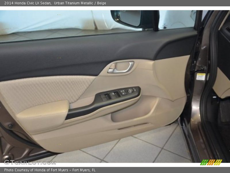 Urban Titanium Metallic / Beige 2014 Honda Civic LX Sedan