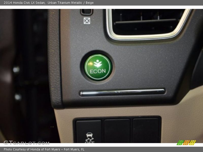 Urban Titanium Metallic / Beige 2014 Honda Civic LX Sedan