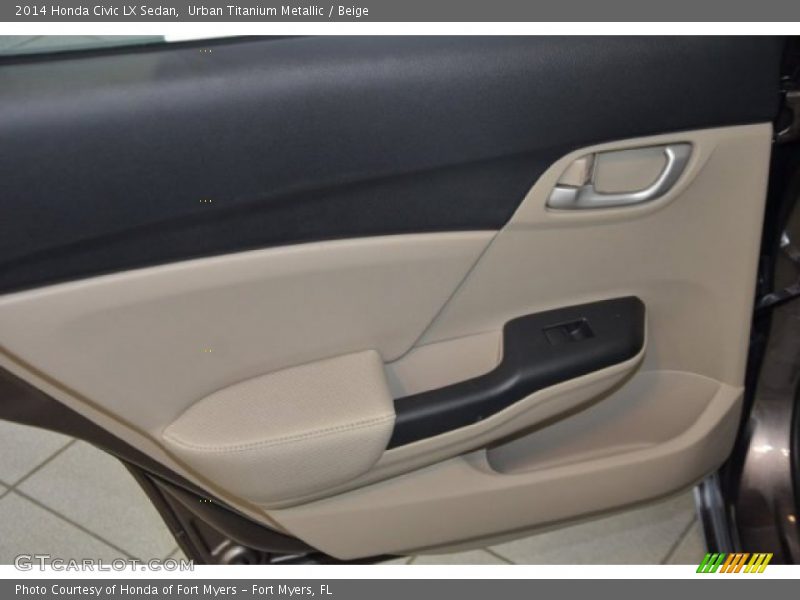 Urban Titanium Metallic / Beige 2014 Honda Civic LX Sedan