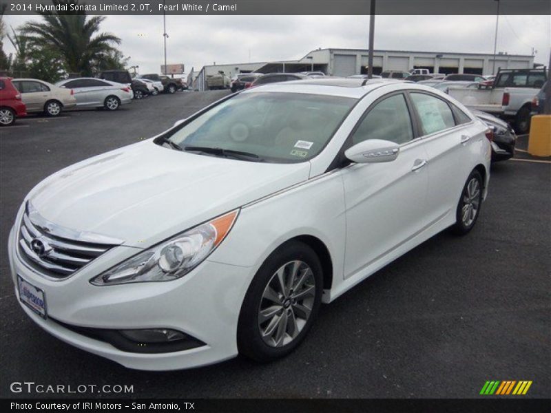 Pearl White / Camel 2014 Hyundai Sonata Limited 2.0T