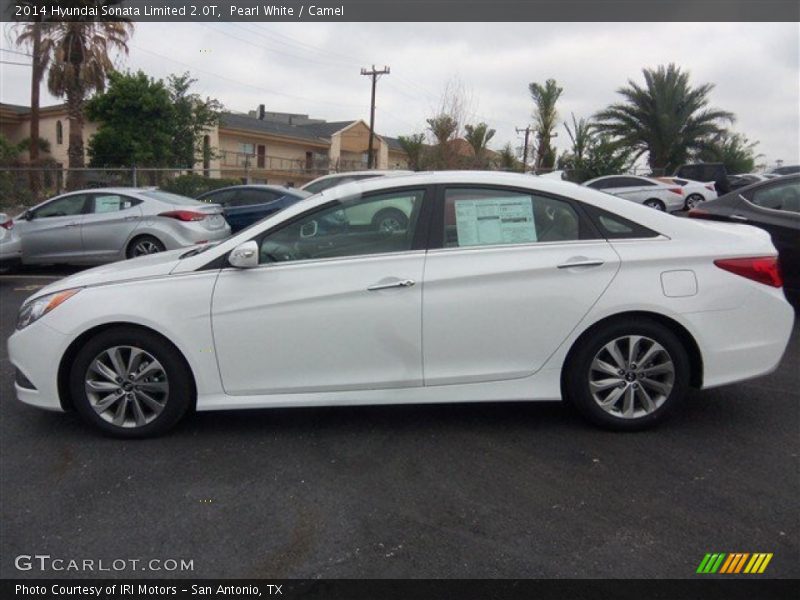 Pearl White / Camel 2014 Hyundai Sonata Limited 2.0T