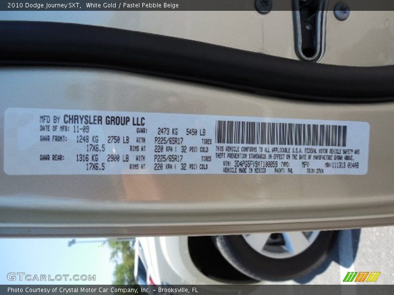 White Gold / Pastel Pebble Beige 2010 Dodge Journey SXT
