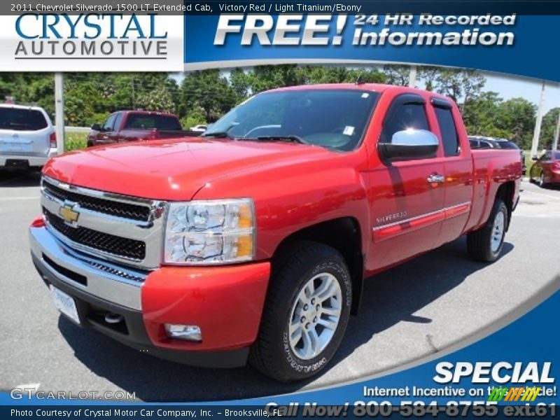 Victory Red / Light Titanium/Ebony 2011 Chevrolet Silverado 1500 LT Extended Cab