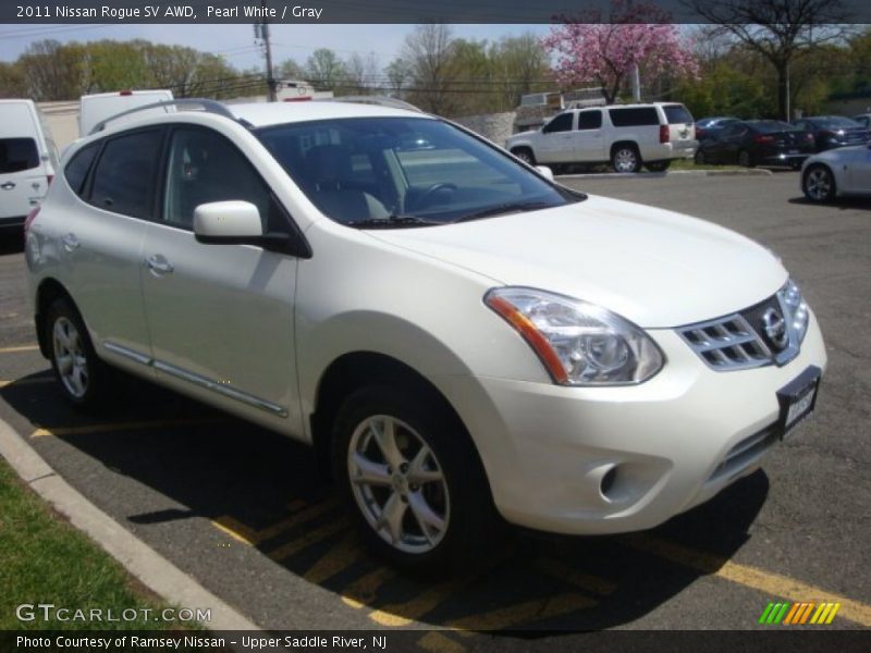 Pearl White / Gray 2011 Nissan Rogue SV AWD