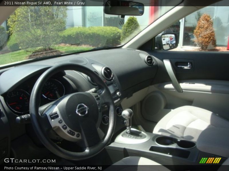 Pearl White / Gray 2011 Nissan Rogue SV AWD