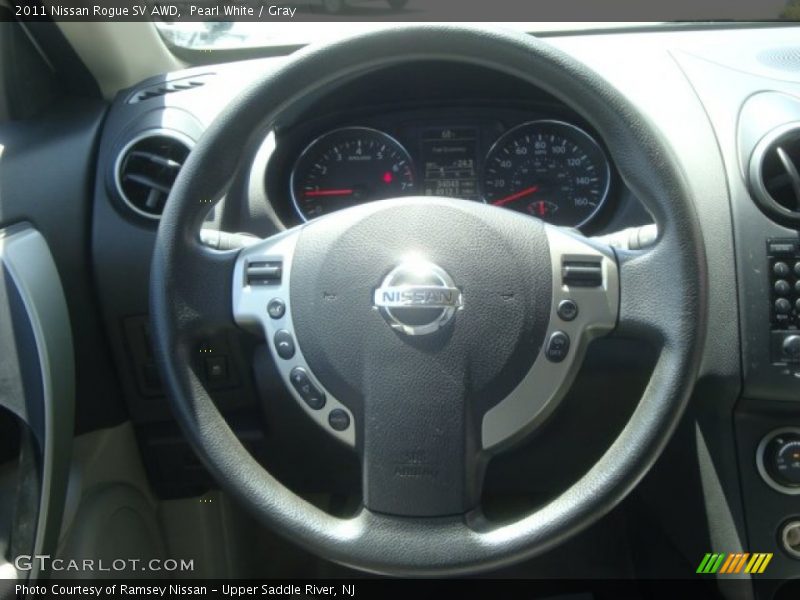 Pearl White / Gray 2011 Nissan Rogue SV AWD