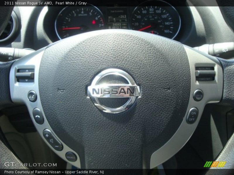 Pearl White / Gray 2011 Nissan Rogue SV AWD