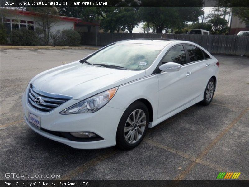 Pearl White / Camel 2014 Hyundai Sonata Limited 2.0T