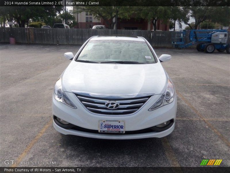 Pearl White / Camel 2014 Hyundai Sonata Limited 2.0T