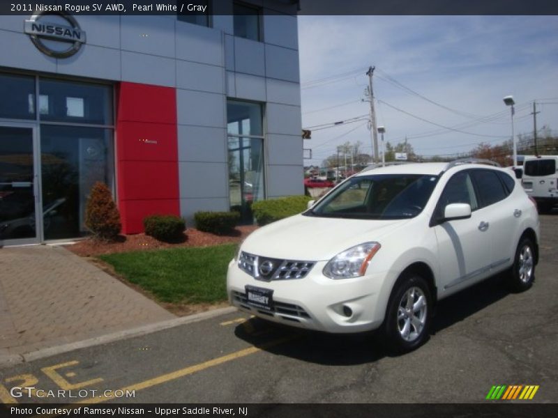 Pearl White / Gray 2011 Nissan Rogue SV AWD