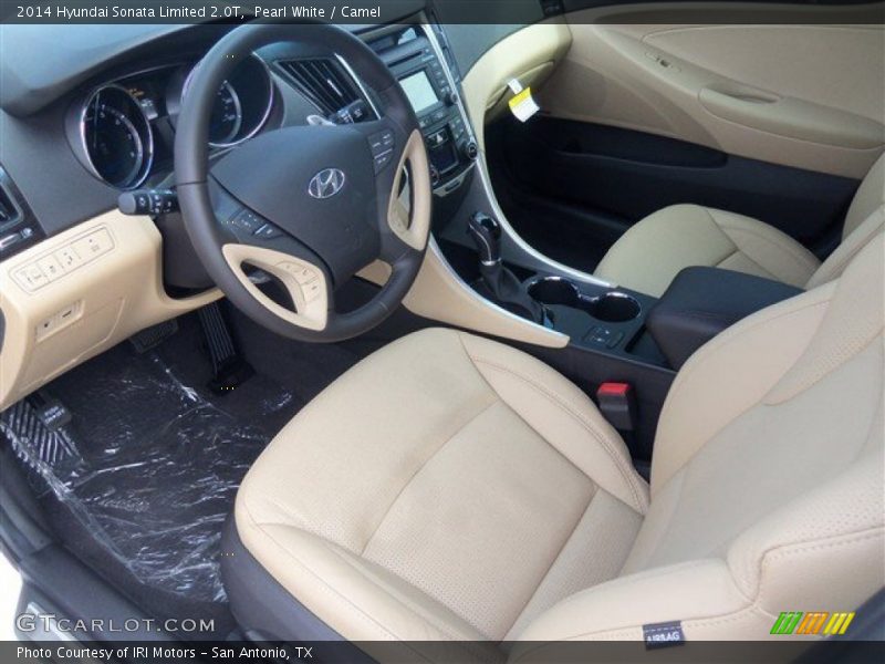 Pearl White / Camel 2014 Hyundai Sonata Limited 2.0T