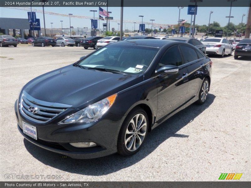 Pacific Blue Pearl / Gray 2014 Hyundai Sonata SE 2.0T