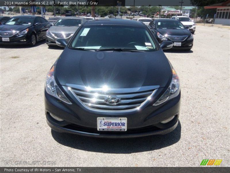 Pacific Blue Pearl / Gray 2014 Hyundai Sonata SE 2.0T